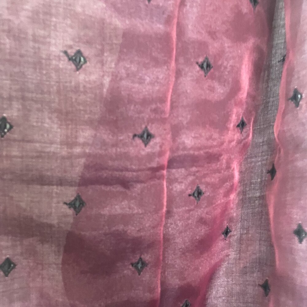 Burgundy Embroidered Scarf
